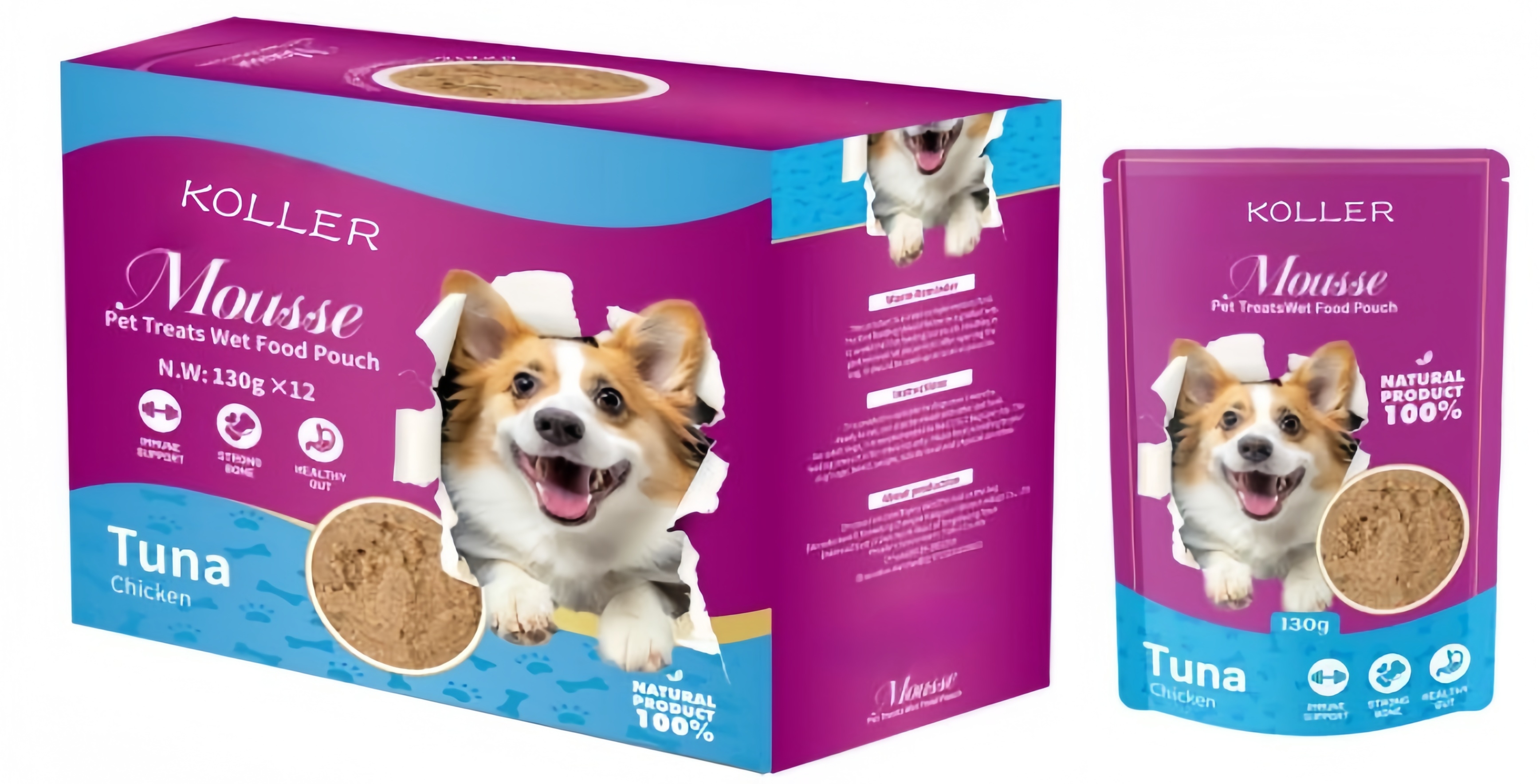 Mousse Pet Treats Wet Food Pouch FSP08-2