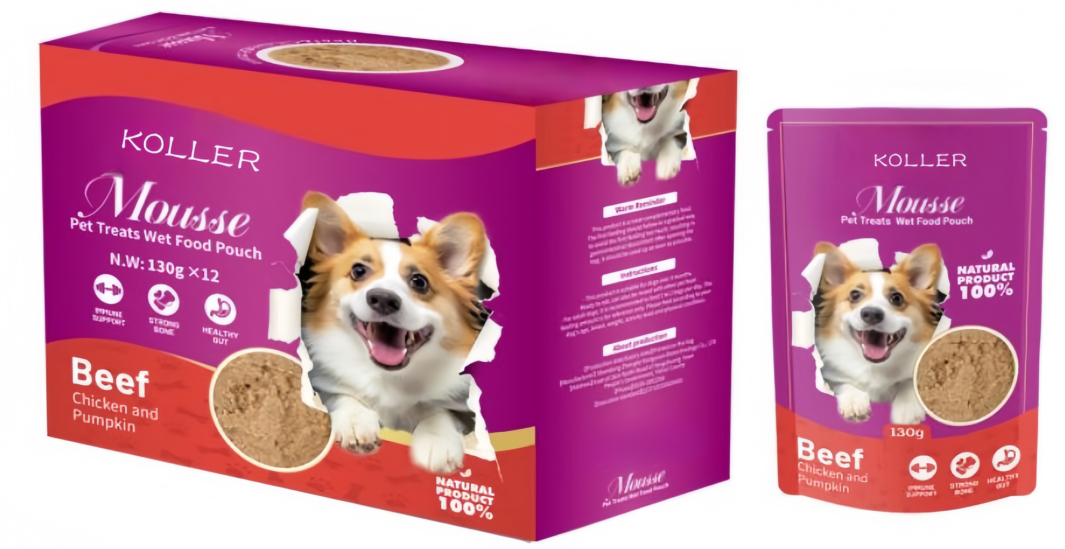 Mousse Pet Treats Wet Food Pouch FSP08-3